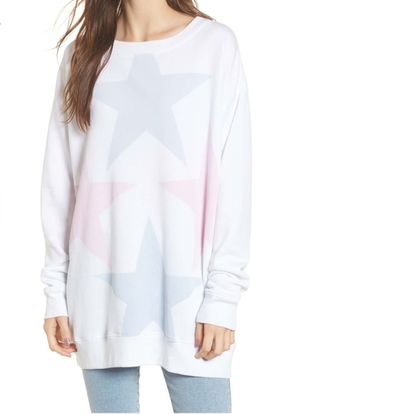 Wildfox Couture Star-Crossed Road Trip Sweatshirt Star Print Oversized S & M NWT - Picture 4 of 13